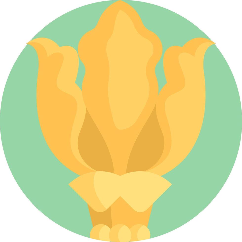 A yellow flower with leaves on it vector