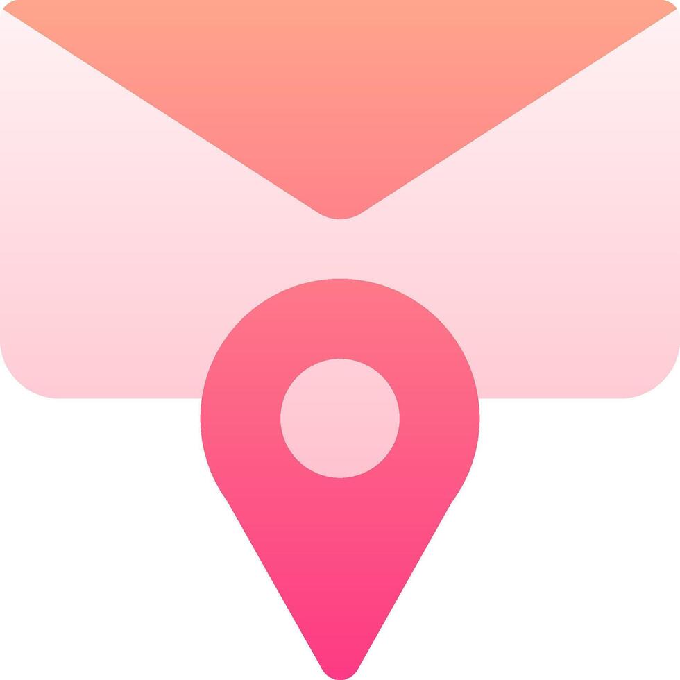 A pink envelope with a pin on it vector