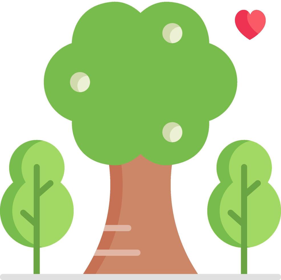 A tree with a heart in the middle and two trees vector