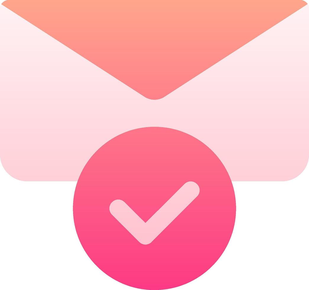 An email envelope with a tick mark vector