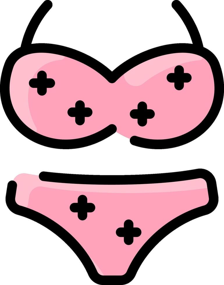 A bikini with cross - shaped symbols on it vector