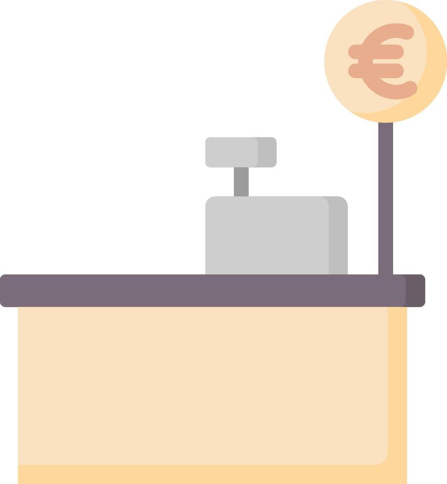 A cash register with a euro sign on it vector