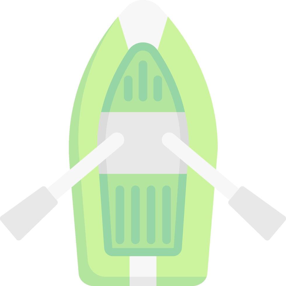 A green and white boat with paddles vector