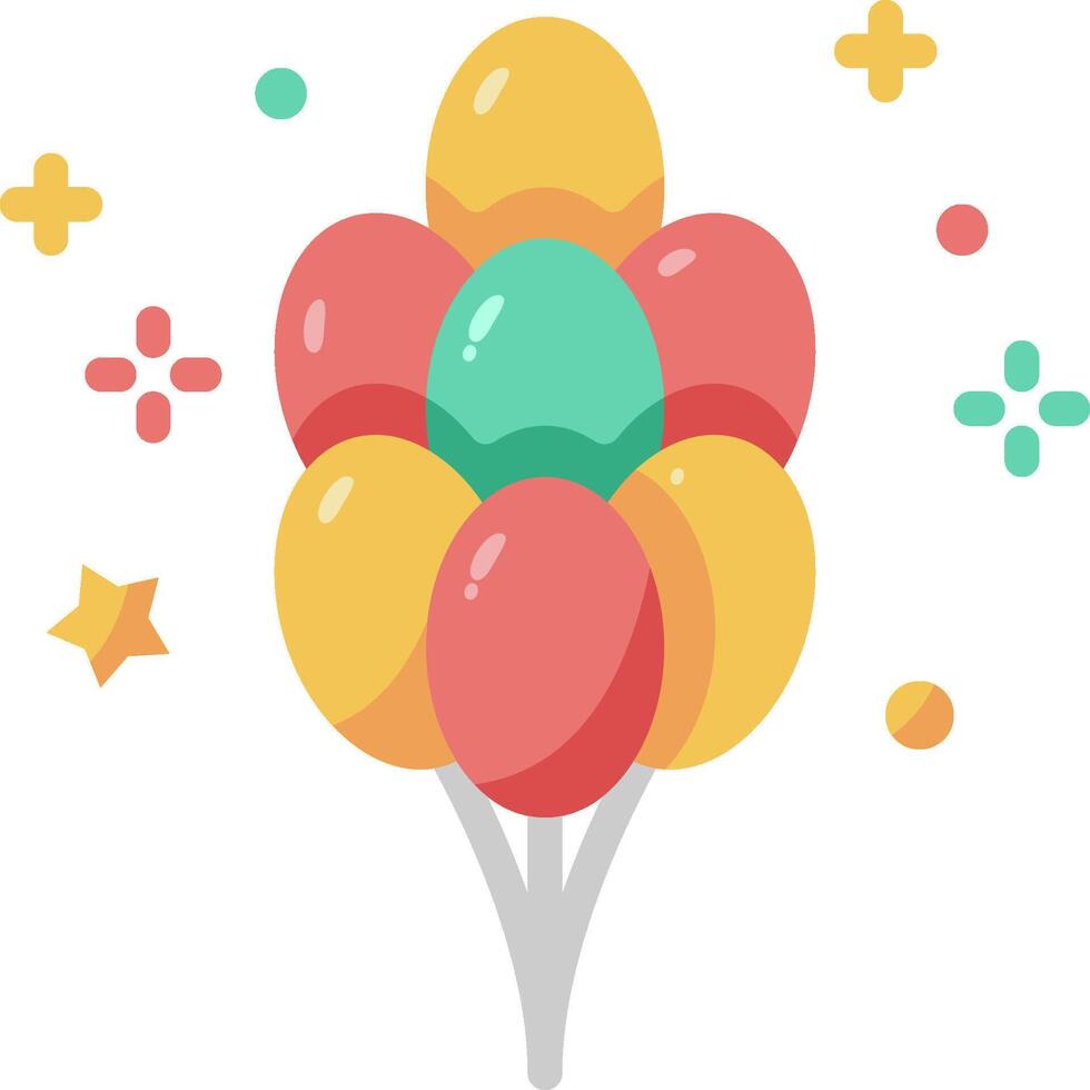 A bunch of balloons with stars and stars vector