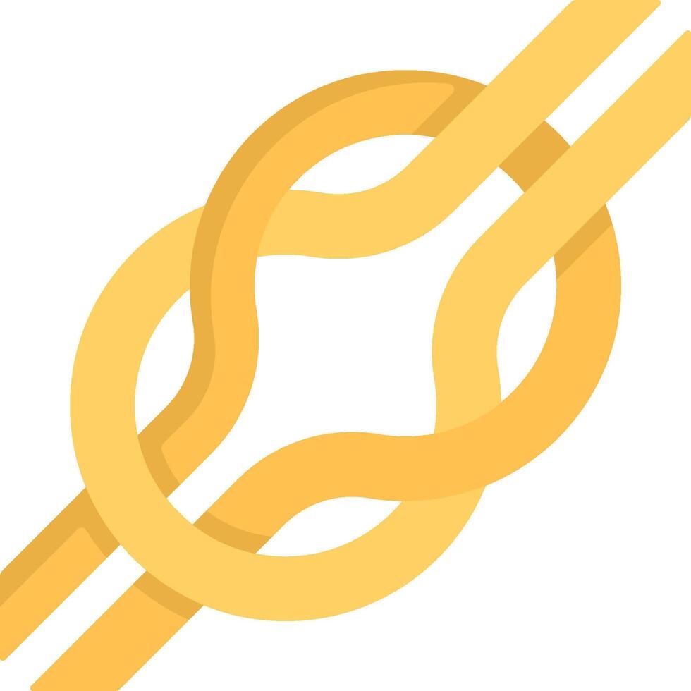 A yellow and white knot icon vector