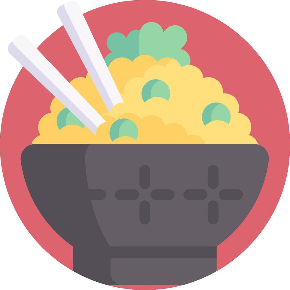 A bowl of rice with chopsticks in it vector