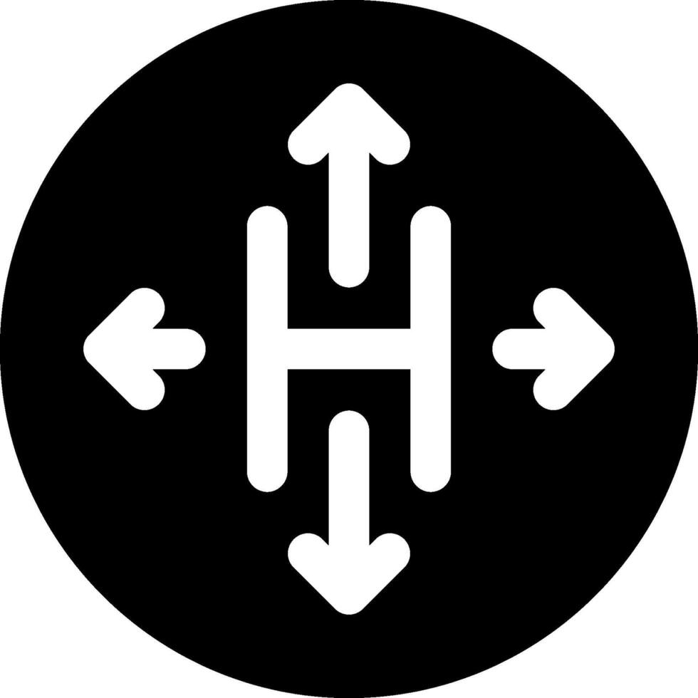A black and white logo with arrows pointing in different directions vector