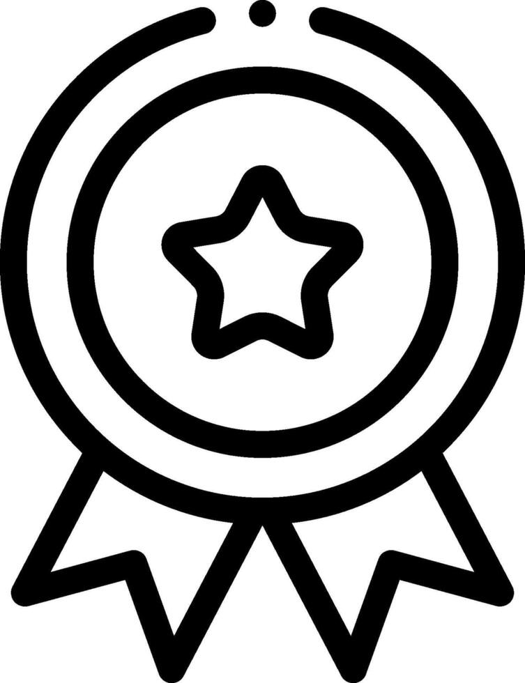 A black and white icon of a star and ribbon vector
