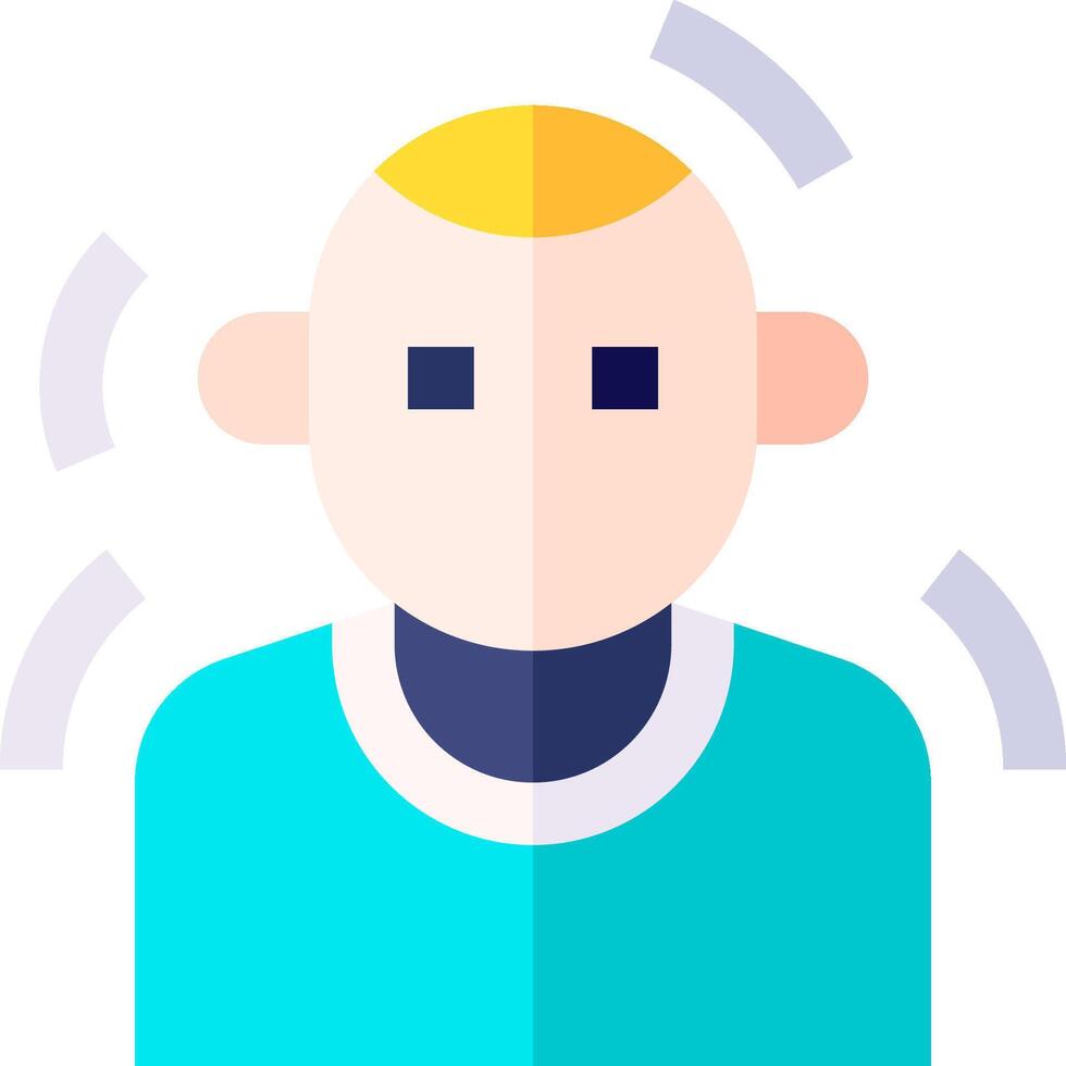 A man with a bald head and a blue shirt vector