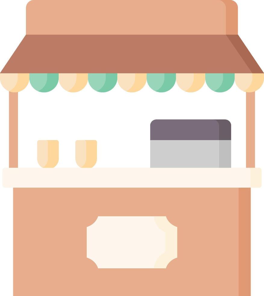 A food stand with a sign on it vector