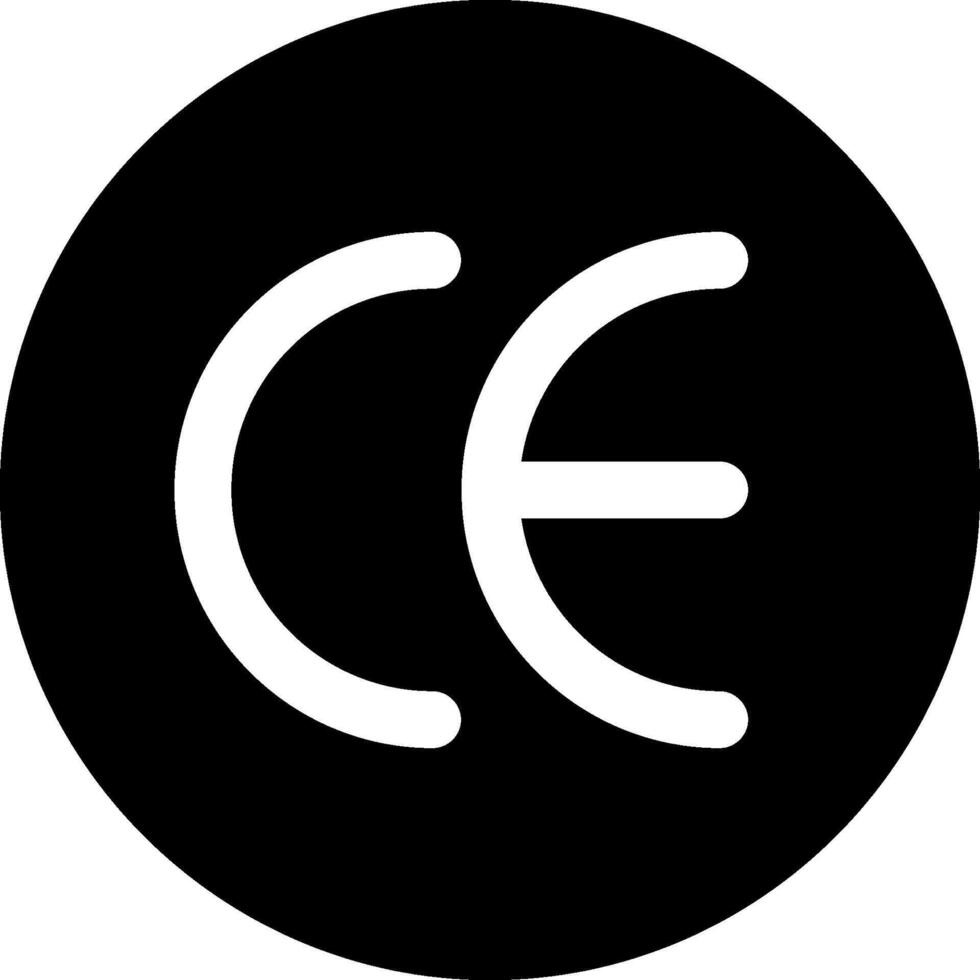A black and white logo with the word ce vector