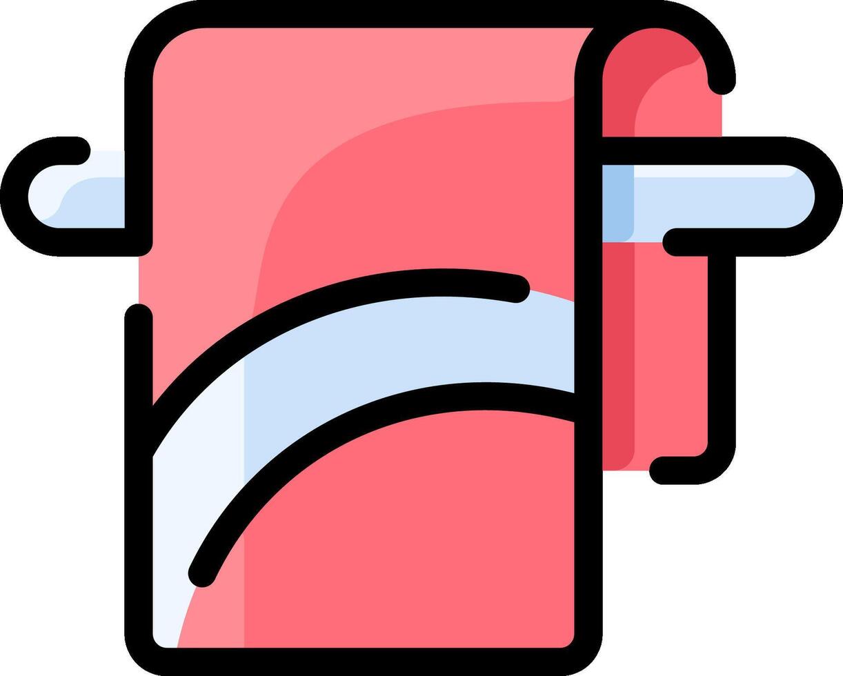 A pink toilet paper roll with a handle vector
