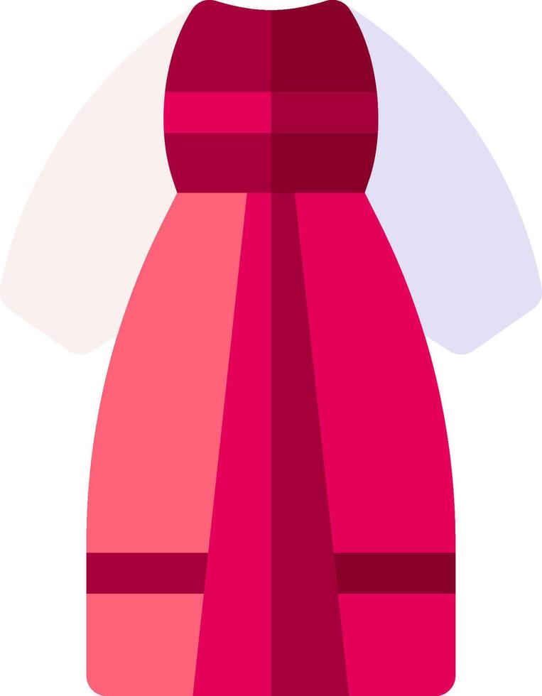 A red dress with pink trim on the sleeves vector