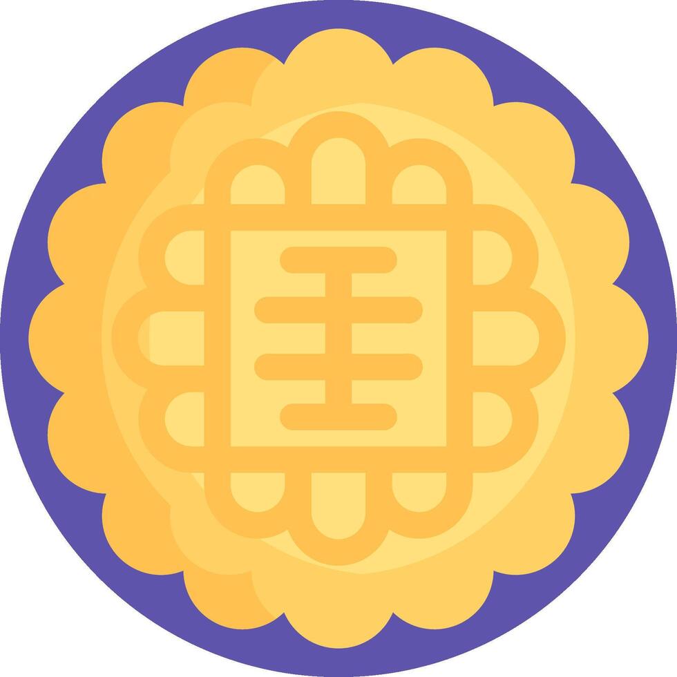 A chinese coin with a symbol on it vector