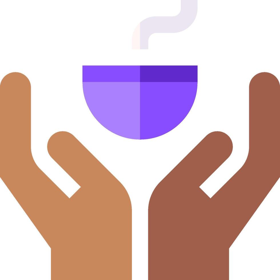 Hands holding a bowl of soup vector