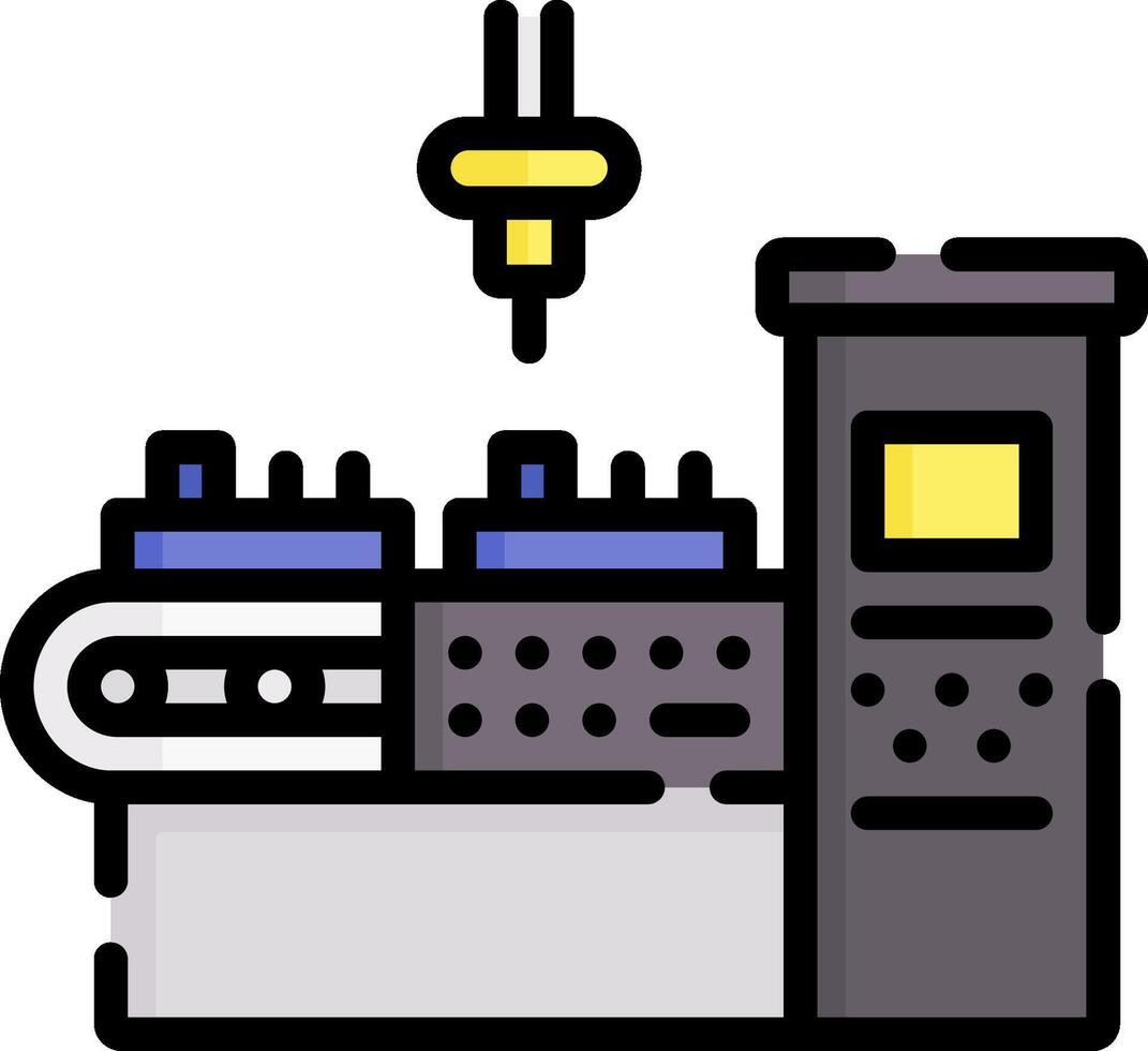 A machine with a machine on top of it vector