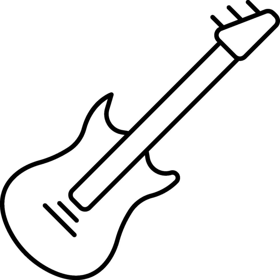 Guitar outline coloring pages vector