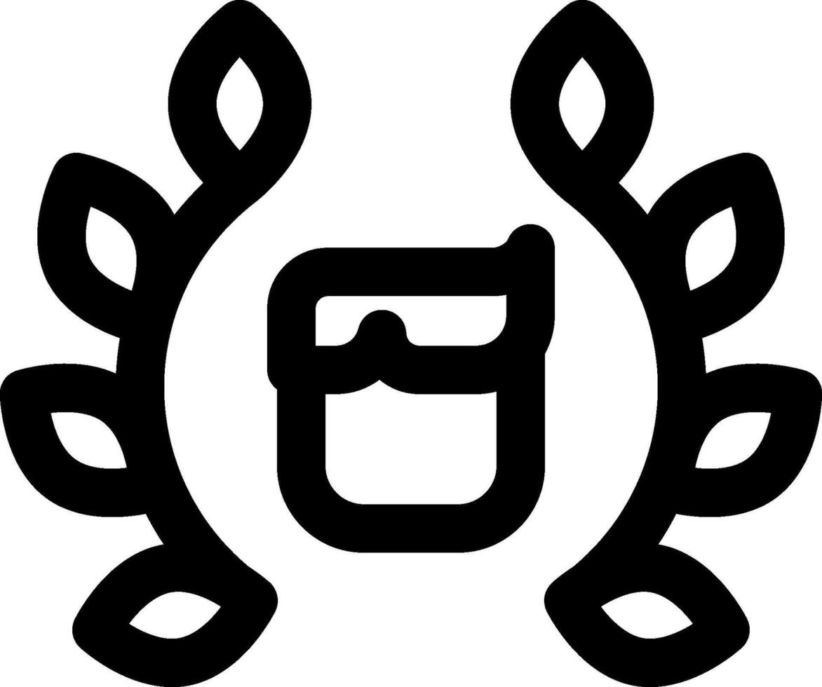 A black and white logo with leaves and a bottle vector
