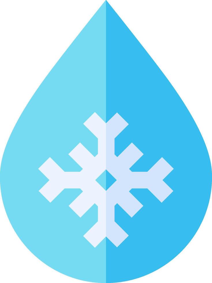 A blue drop with a snowflake on it vector