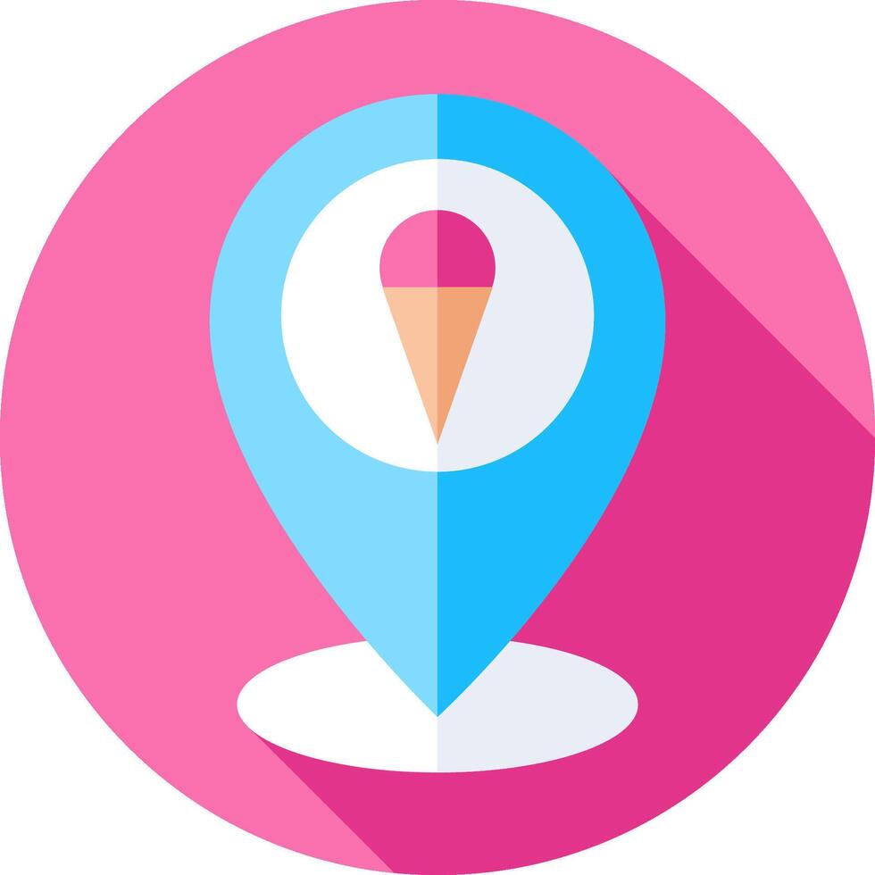 An ice cream cone icon on a map vector