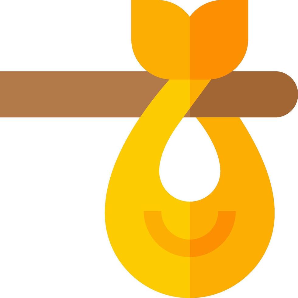 A yellow fish with a hook hanging from it vector