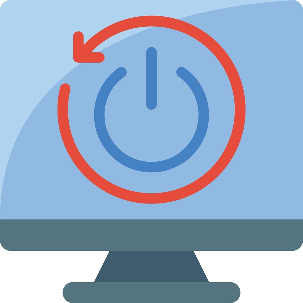 A computer monitor with a red and blue arrow vector