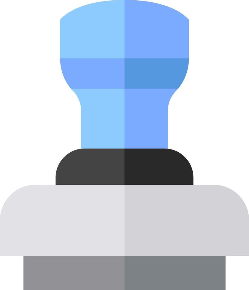 A blue and gray button on top of a white background vector