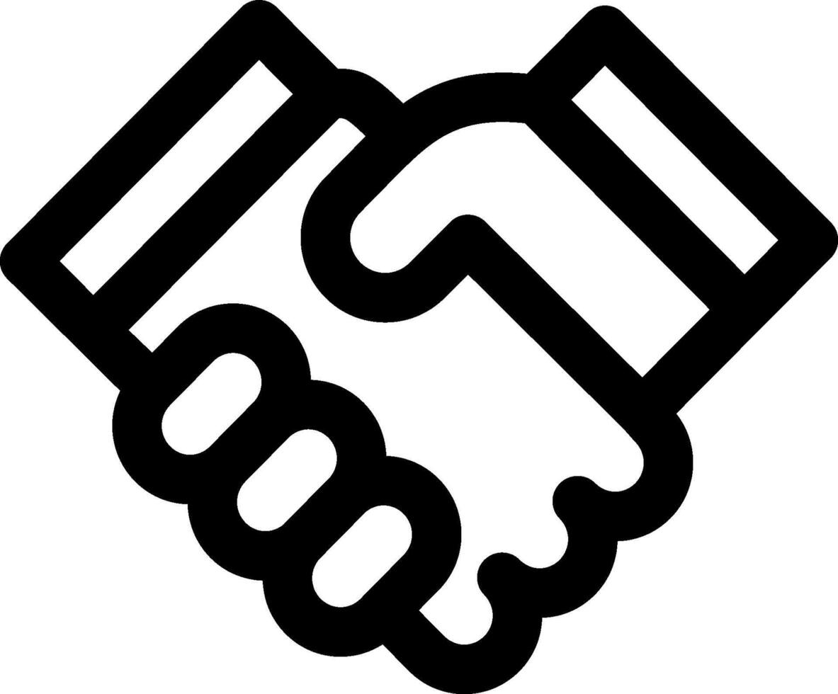 A black and white image of two hands shaking vector