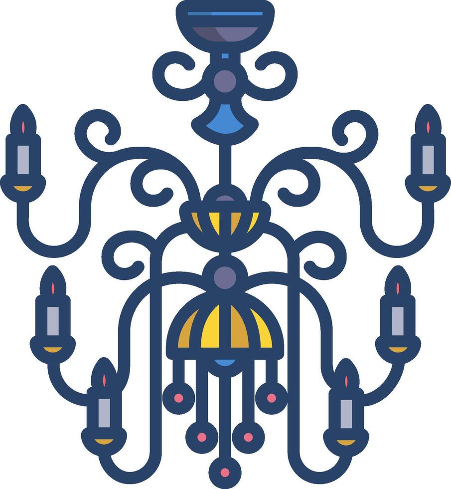 A chandelier with five lights on a white background vector