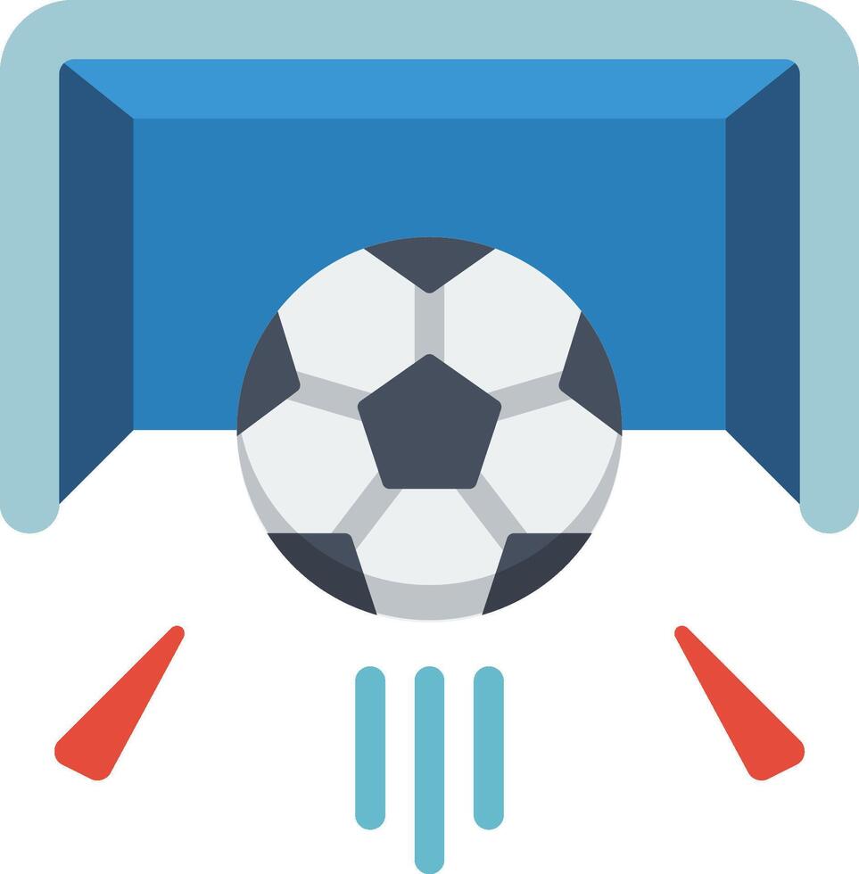 Soccer ball icon with a goal and a ball vector