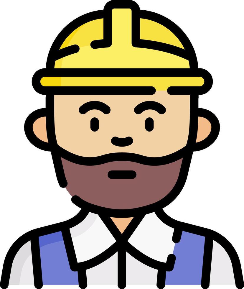 A cartoon man with a beard and a hard hat vector
