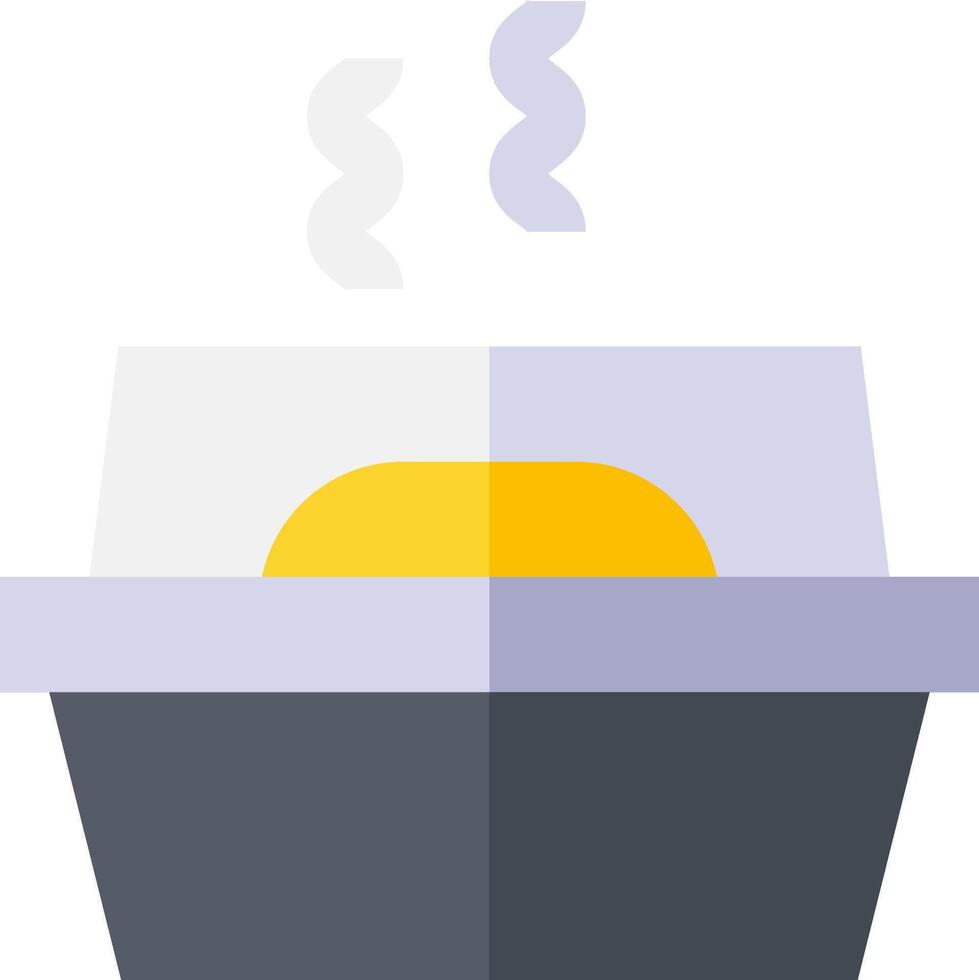 An egg in a bowl with steam coming out of it vector