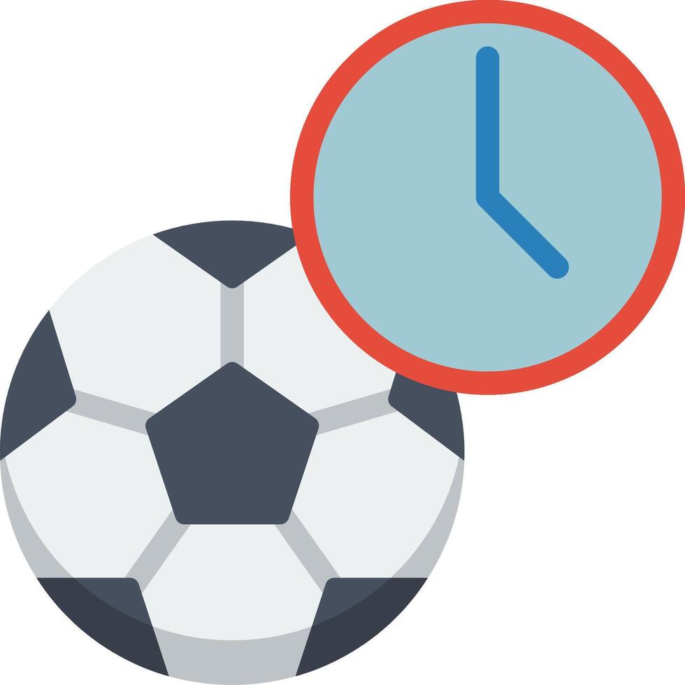A soccer ball and clock on a white background vector