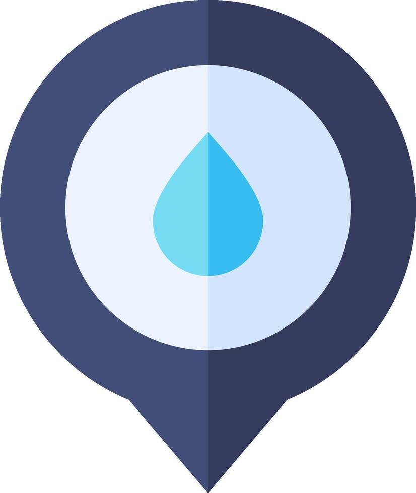 A map pin with a water drop icon vector