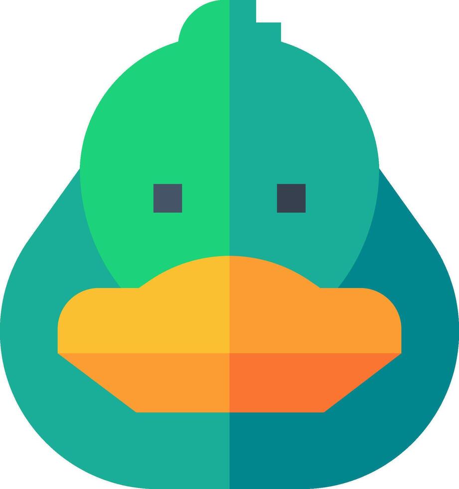 A green duck with orange beak vector