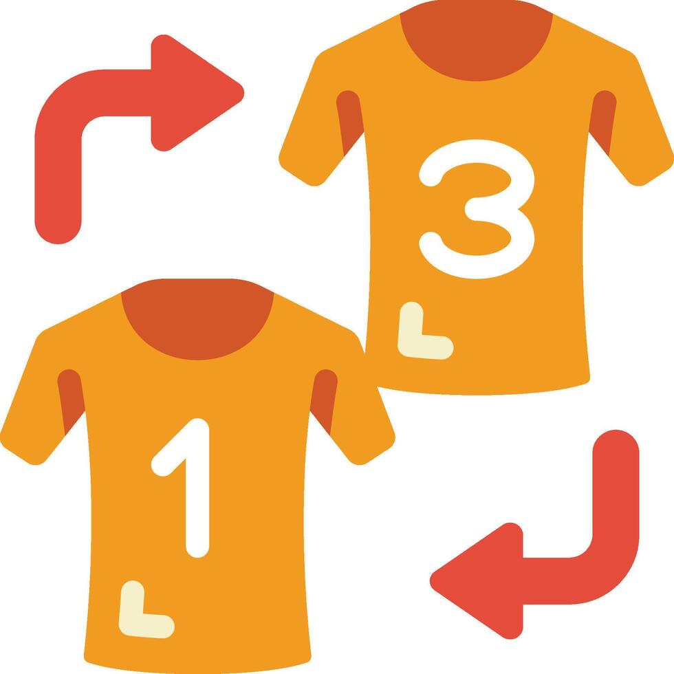 Three shirts with arrows pointing to the number one vector