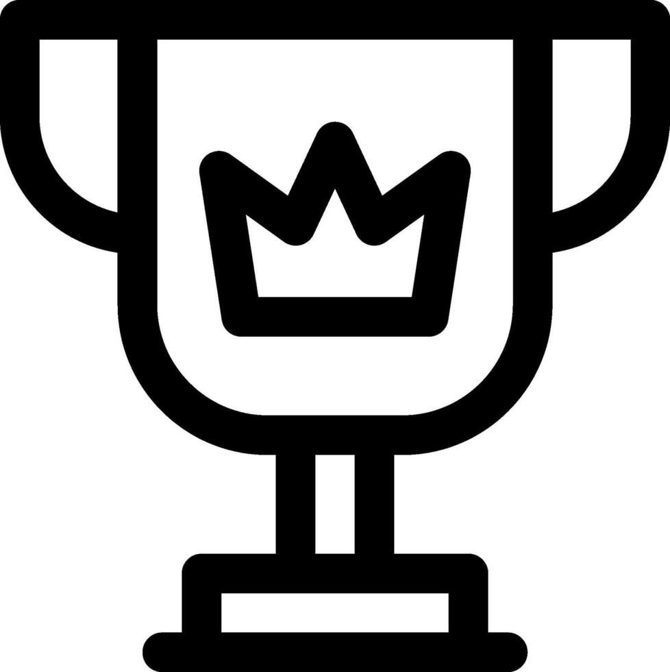 A black and white trophy with a crown on top vector
