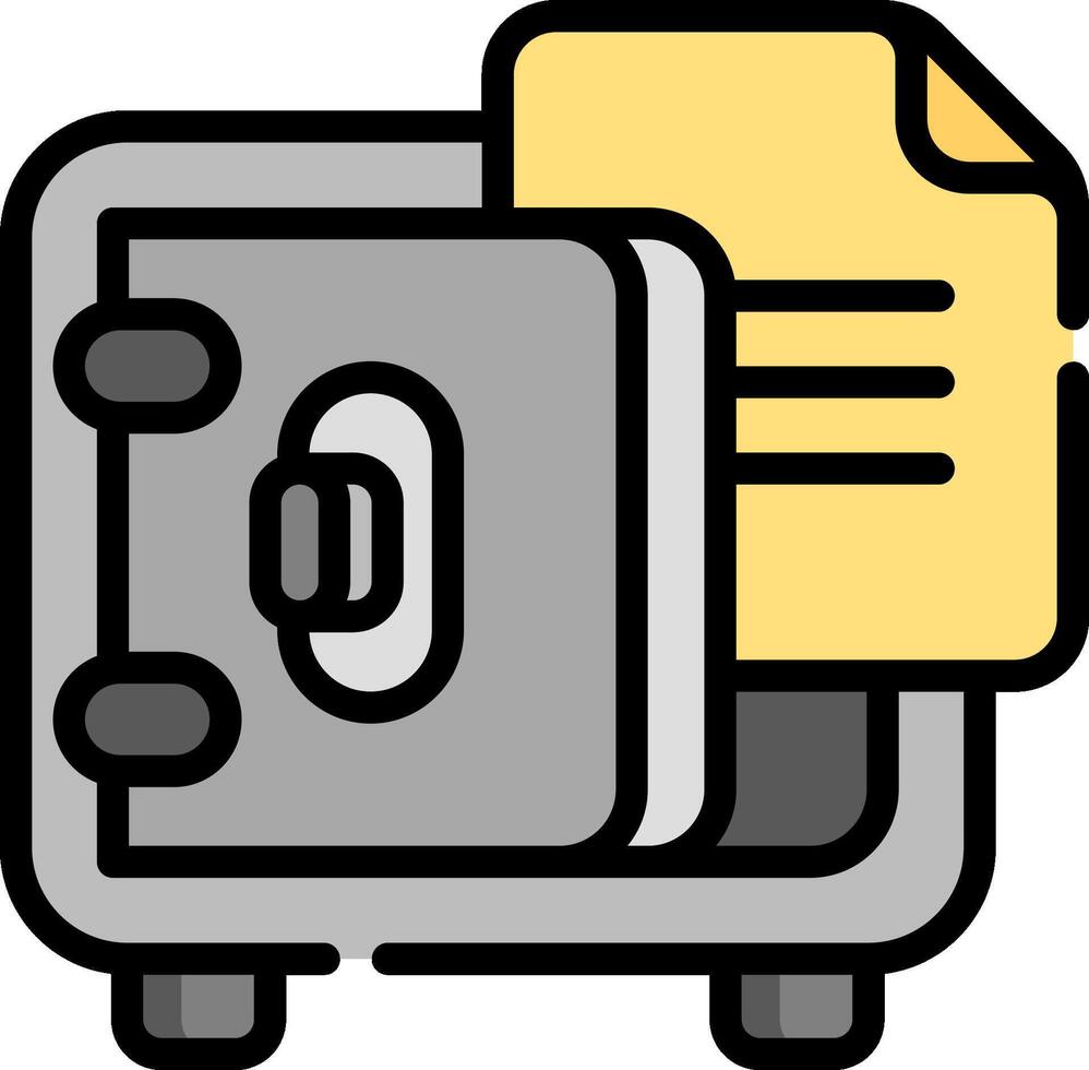 A safe box with a document inside vector
