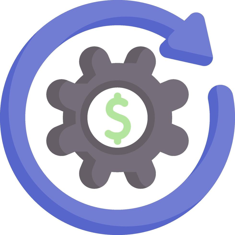A gearwheel with a dollar sign in the center vector