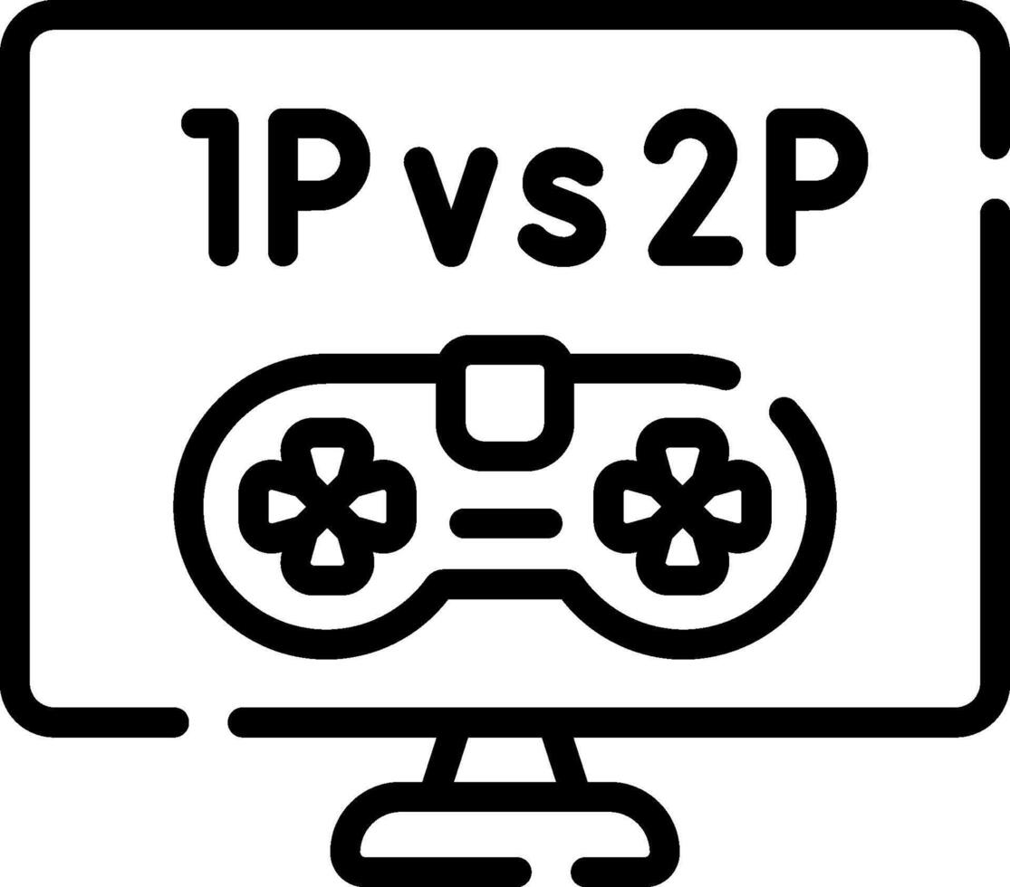 The icon for the game controller and the word 1 vs 2p vector
