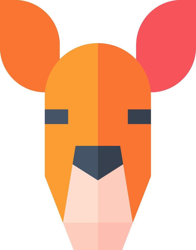 A kangaroo head with a flat design vector
