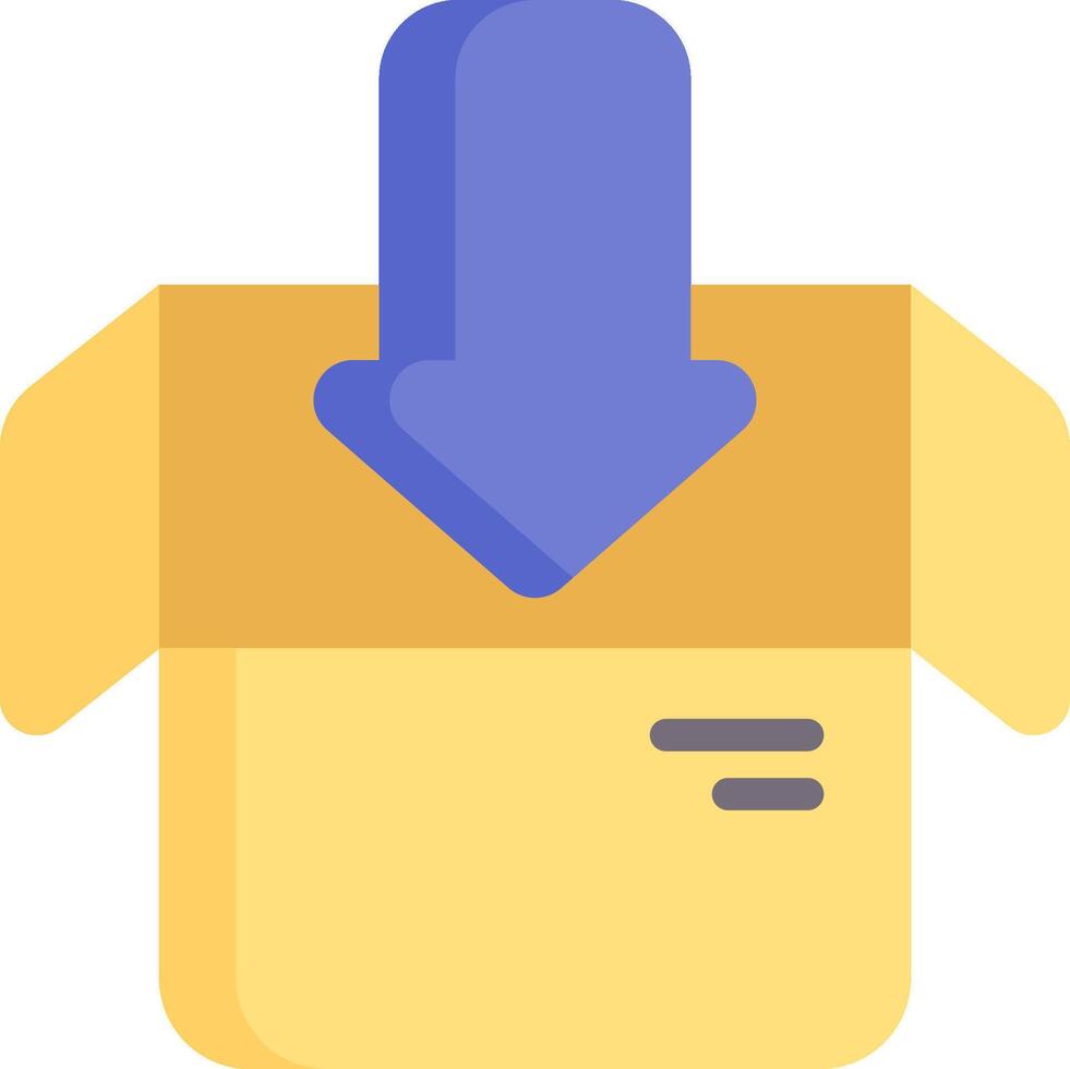 A yellow box with a blue arrow pointing out of it vector