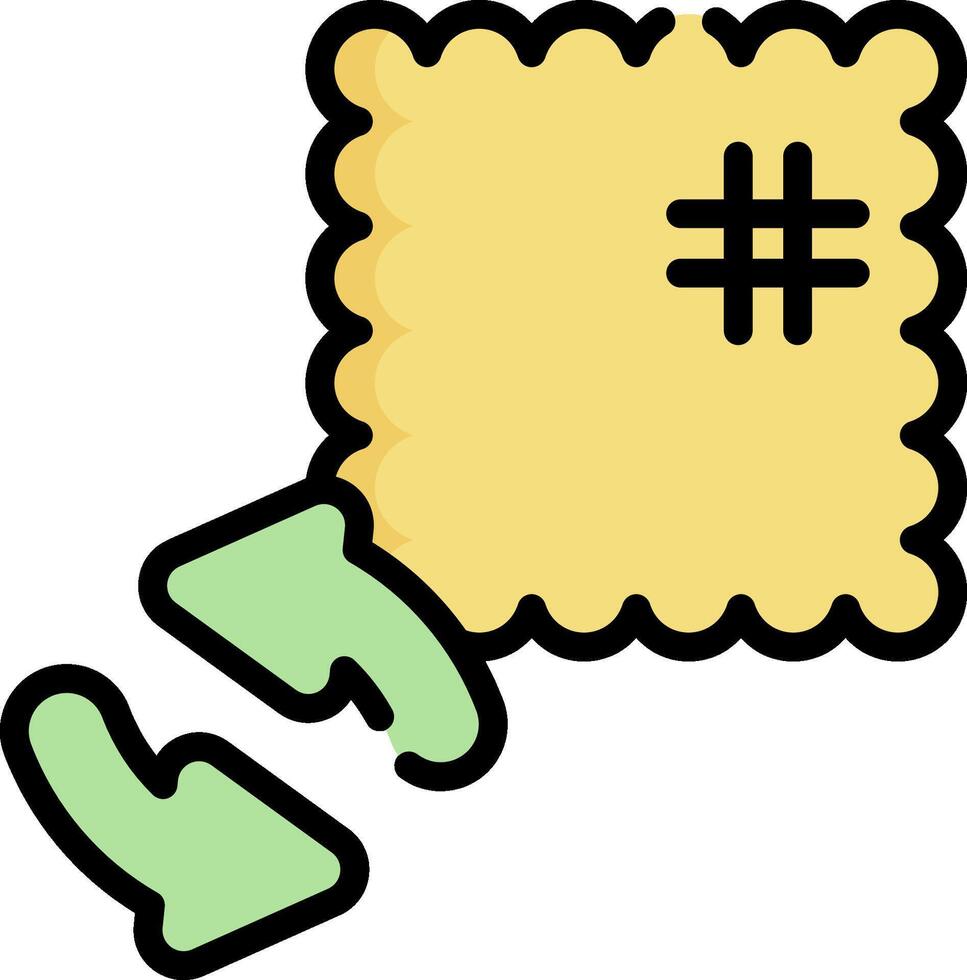 A yellow square with a green arrow pointing to it vector