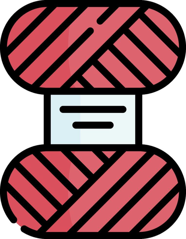 A spool of yarn with a red and white stripe vector
