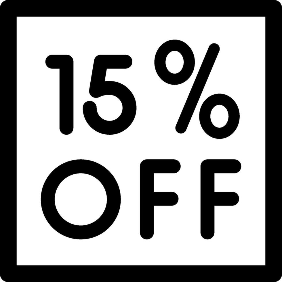 A black and white 15 off sign vector