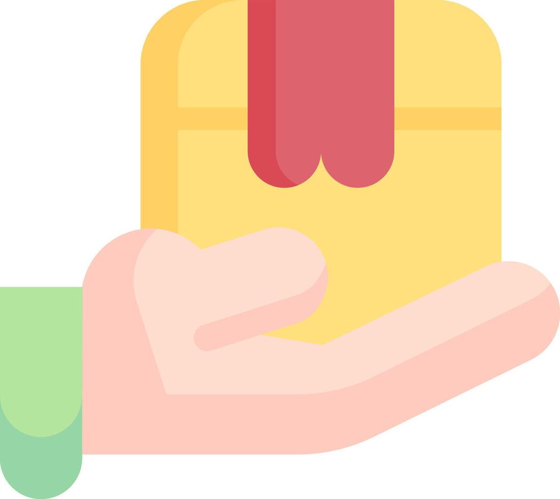Hand holding gift box vector