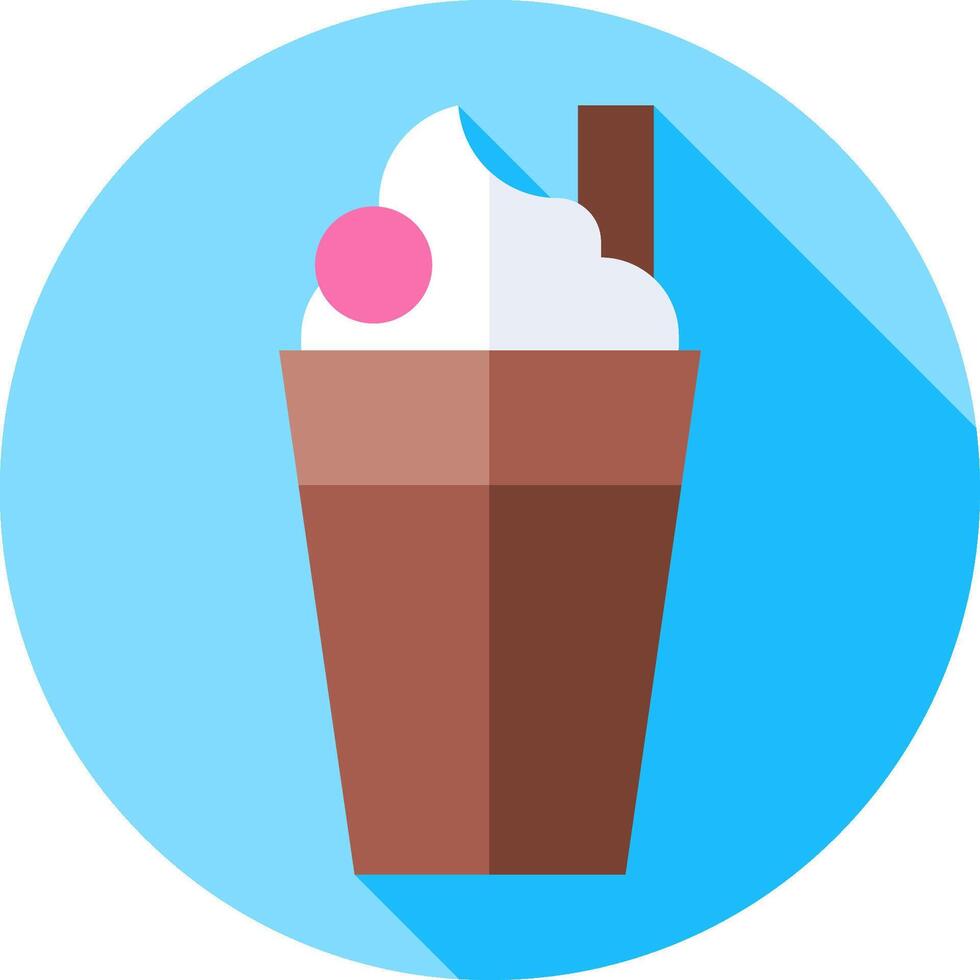 A flat icon of a milkshake with a pink cherry on top vector