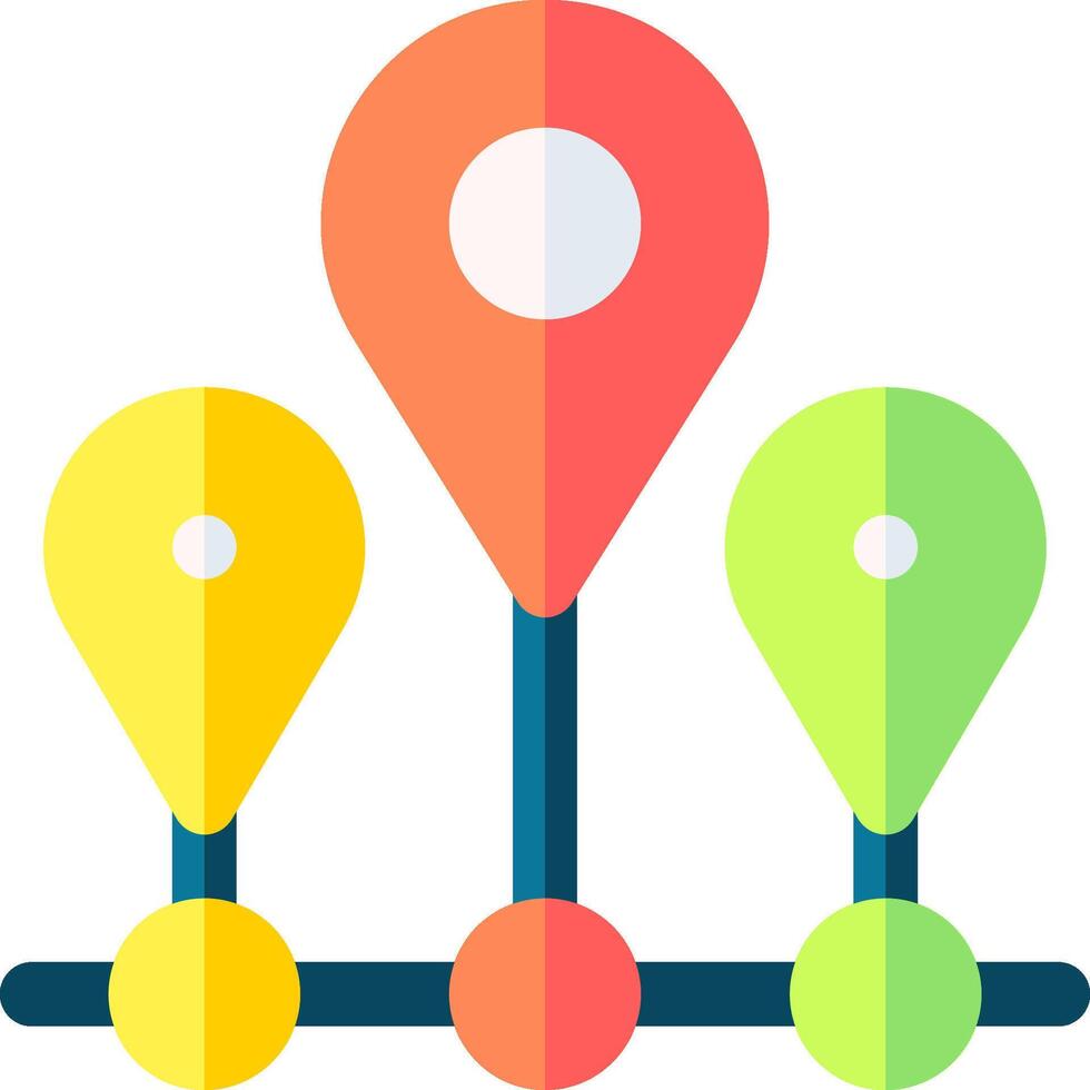 A map marker with three different colored pins vector