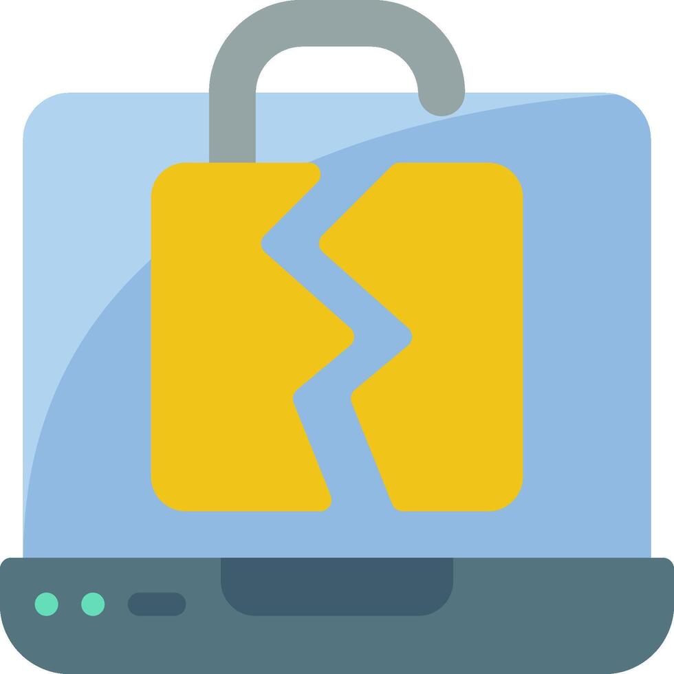 A laptop with a broken lock on it vector