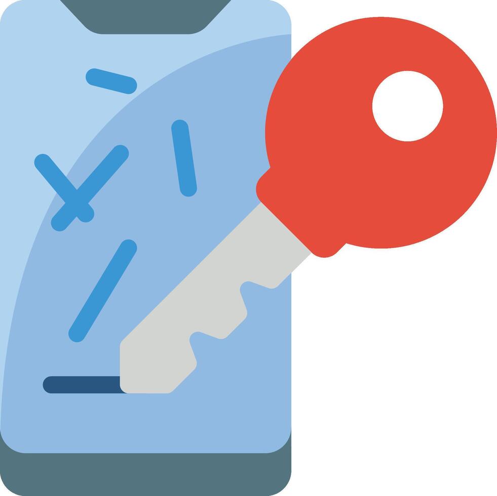 A key is inserted into a cell phone vector
